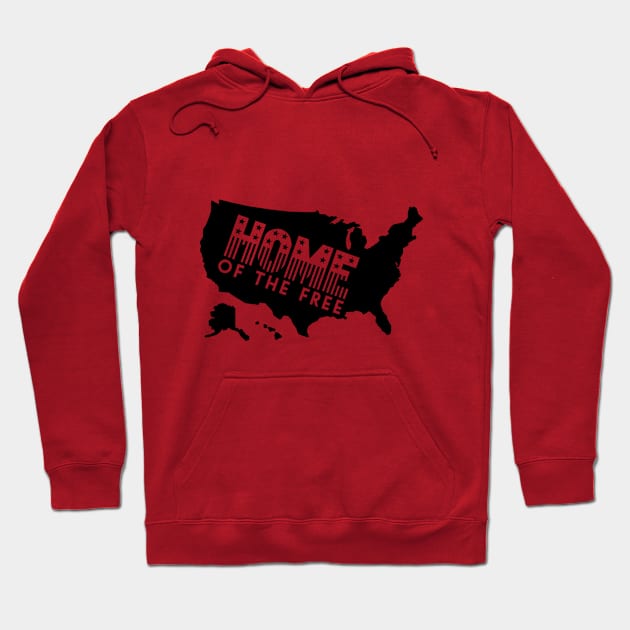 USA map Home of the free Hoodie by TheBlackCatprints